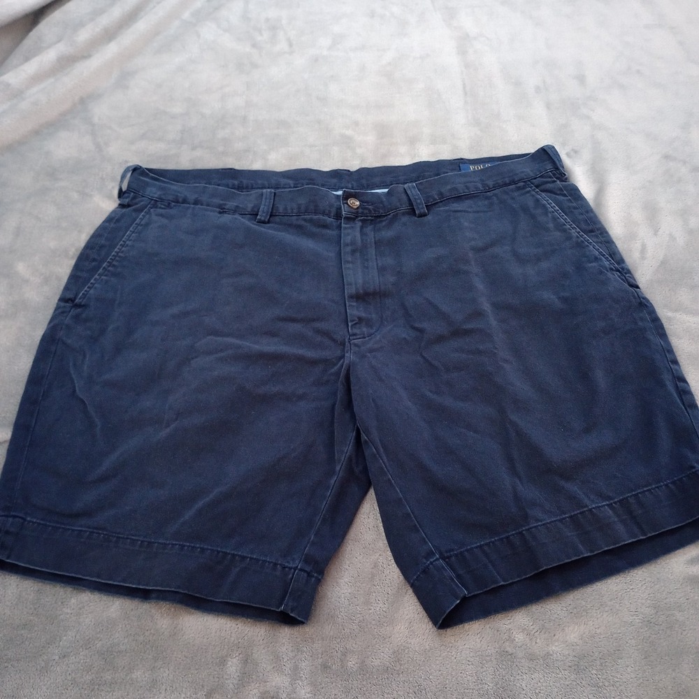 Polo Ralph Lauren Shorts Mens 42 Navy‎ Classic Fit 9 Inch Cotton Chino Preppy